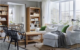 A cozy white sofa for easy afternoons and easy cleaning
