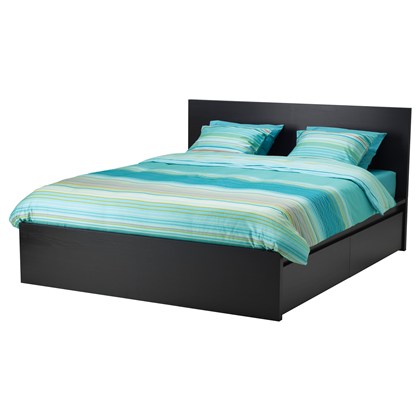 High bed frame MAMY with 4 storage boxes