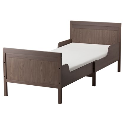 Extanable bed SUNDRISE With slatted bed base, Gray-brown