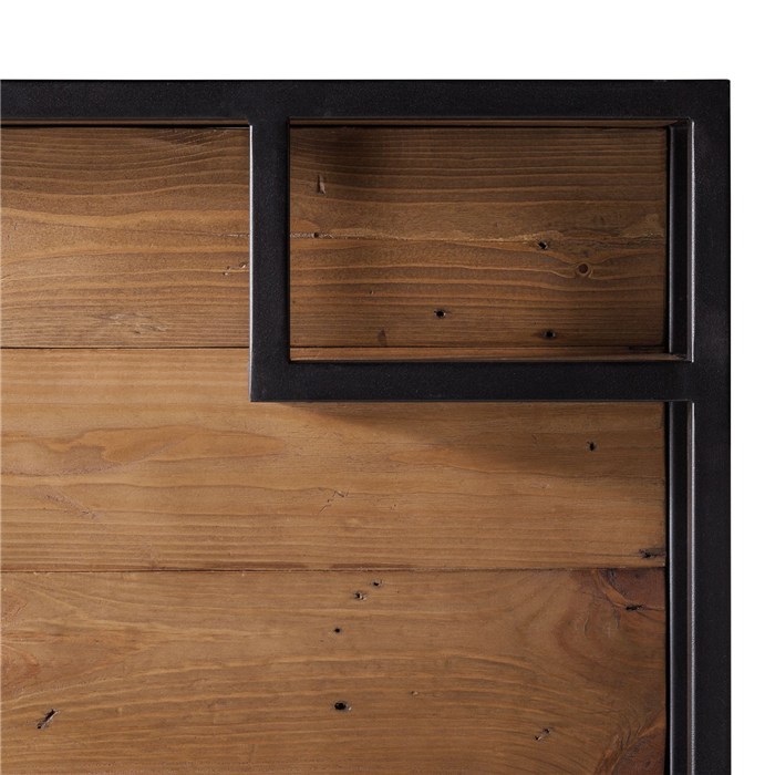 Black, Pine wood, Metal frame