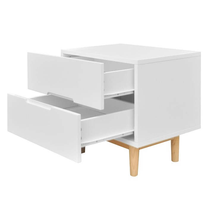 White, 2 drawers