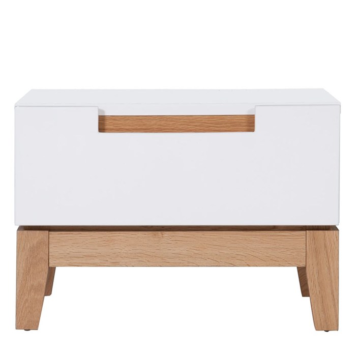 White / Oak, 1 drawer