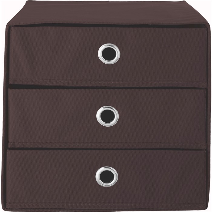 Brown textile - 3 drawers