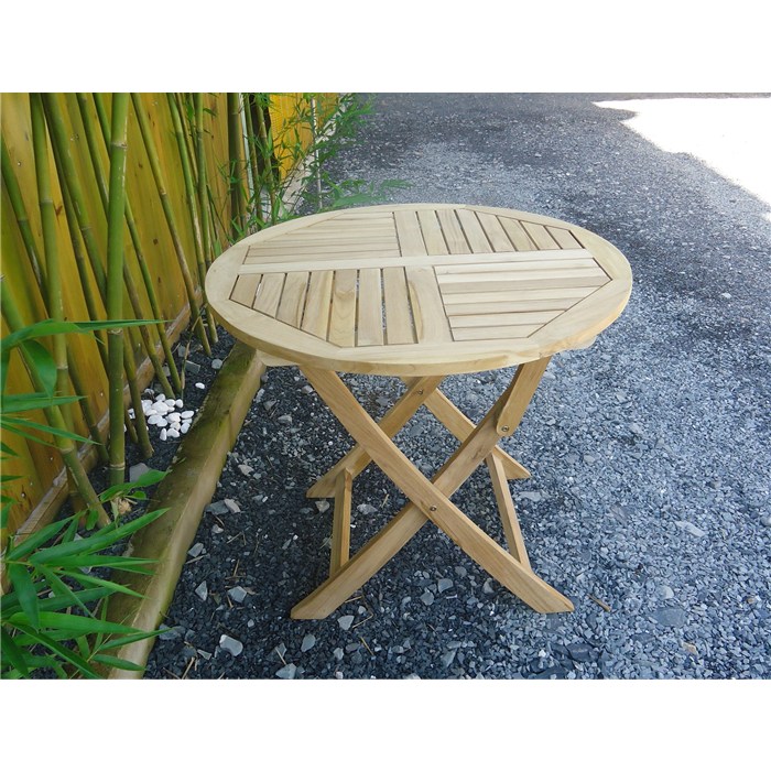Teak, foldable, stained light brown