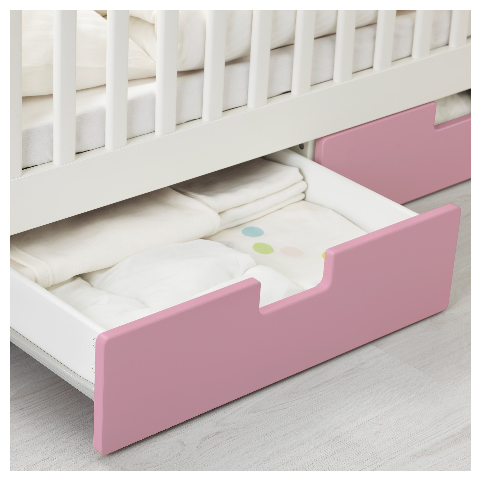 STUVA crib with drawers White frame pink drawers Cribs Furniture