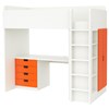 White frame - orange drawers and doors