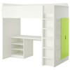 White frame - green shelves and doors