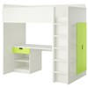 White frame - green drawer and doors