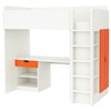 White frame - orange drawer and doors