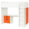 White frame - orange drawers and doors