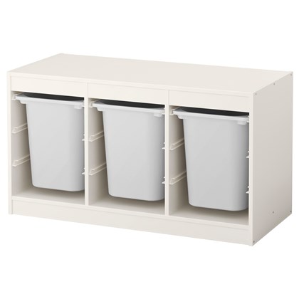 TROFAST storage combination with 3 boxes