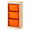 Light white stained pine - orange boxes