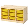 Light stained pine - yellow boxes