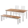 Table, 2 dining chairs and bench, solid wood
