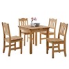 Expandable table & 4 chairs in brown natural color