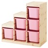 Light white stained pine - pink boxes