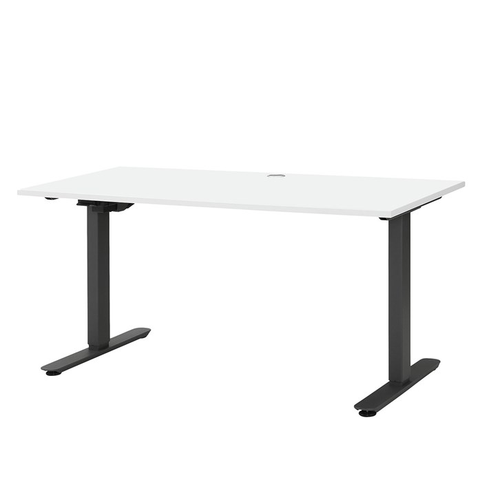 Adjustable height, tabletop in white, frame in black