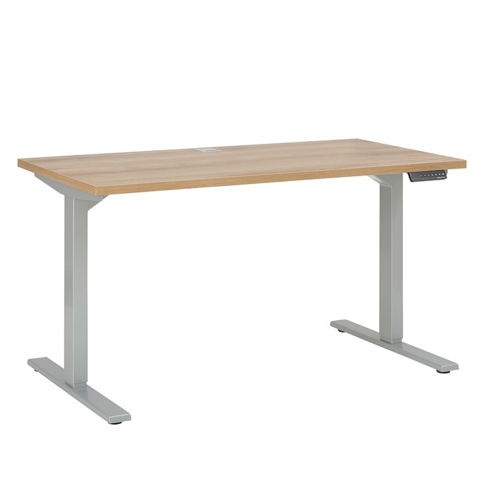 Tabletop in oak brown, frame in gray