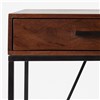 Solid wood tabletop in brown, Metal frame in black