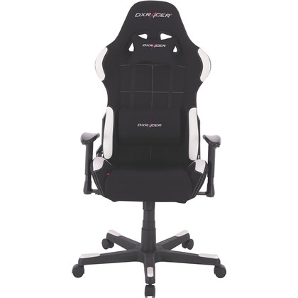 DXRACER executive chair in black and white