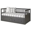 Dark gray stained, Twin, solid pine