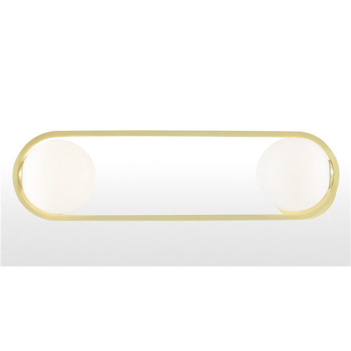 Brushed Brass and Opal White Glass