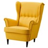 Skiftebo yellow, polyester, Solid wood