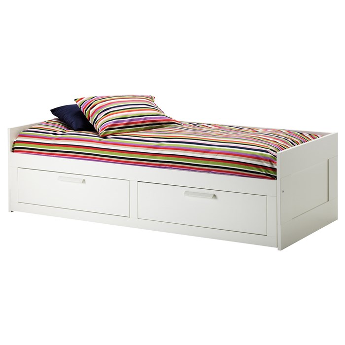 Brimnes Daybed Frame With 2 Drawers, White Twin Bed Frame With Storage Ikea
