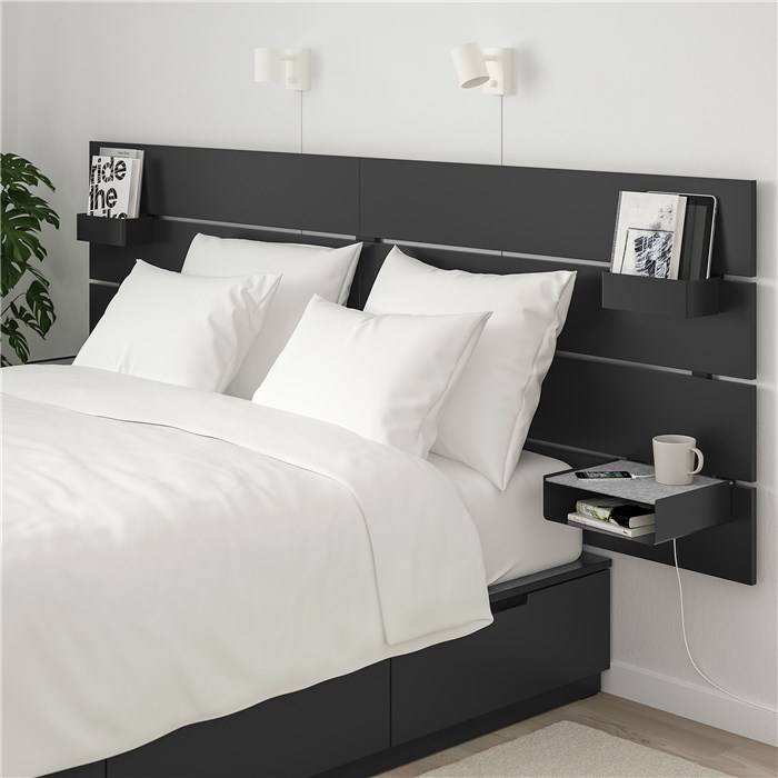 Nordli Bed With Headboard And Storage, Nordli Bed Frame With Storage White Queen