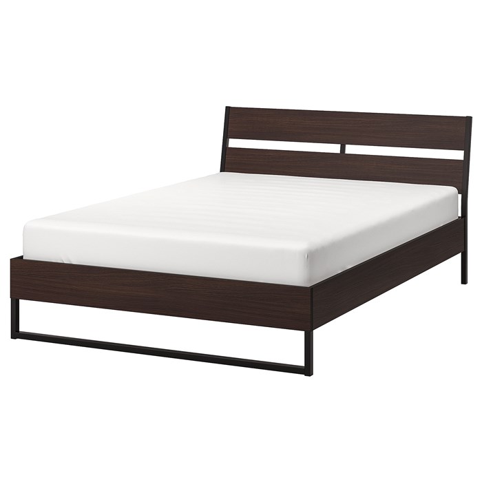 TRYSIL Bed frame Dark brown, Luröy, Queen - Full, Queen and King 