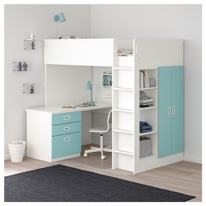 Stuva Fritids Loft Bed With 3 Drawers, Stuva Loft Bed Frame With Desk And Storage