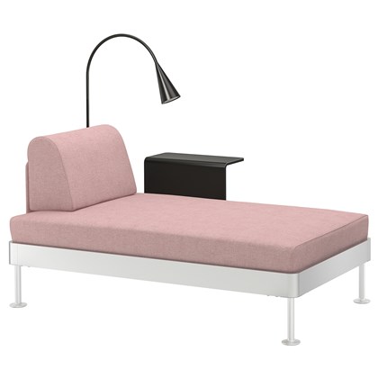 DELAKTIG Chaise with side table and lamp