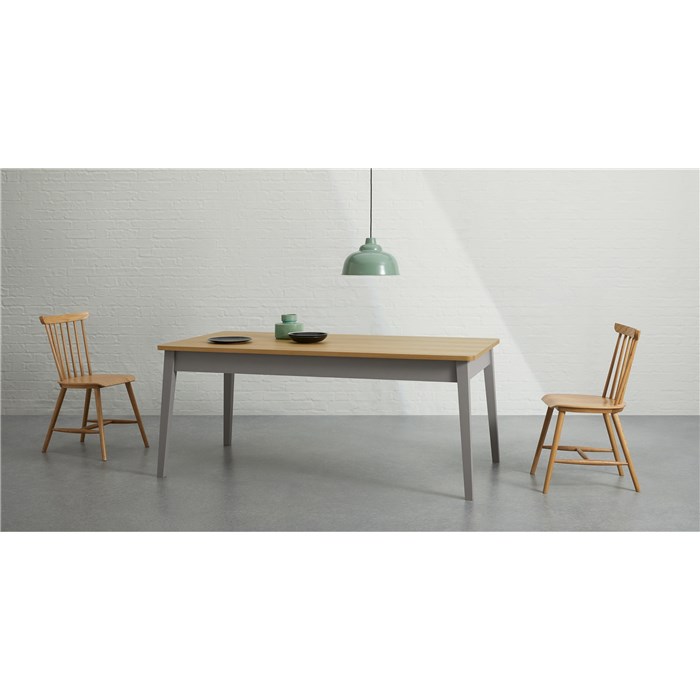6 Seat Dining Table, Oak and Grey
