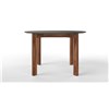 4 Seat Round Dining Table, Concrete and Walnut