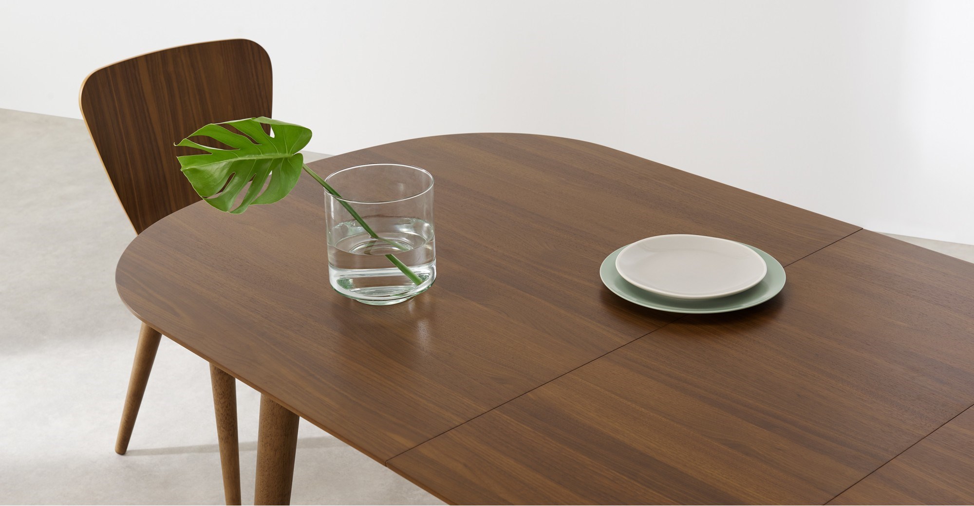 EDELWEISS 68 Seat Oval Extending Dining Table Walnut and Brass