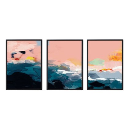 ABSTRACT Landscape Set of 3 Framed Prints