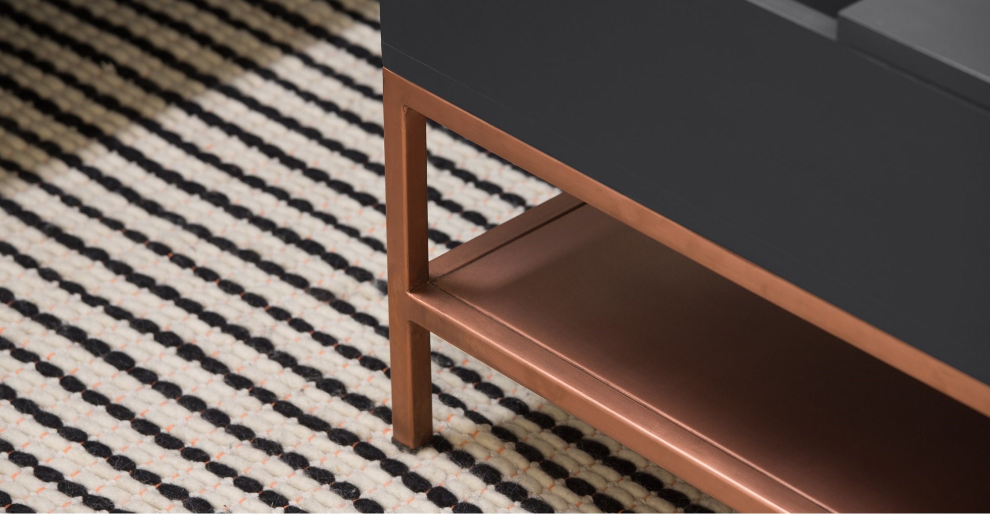 LOMOND Lift Top Coffee Table with Storage Grey and Copper Coffee