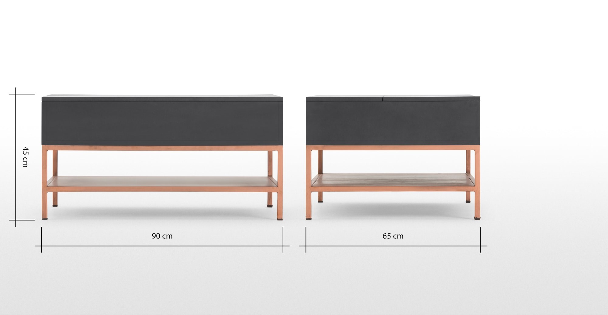 LOMOND Lift Top Coffee Table with Storage Grey and Copper Coffee