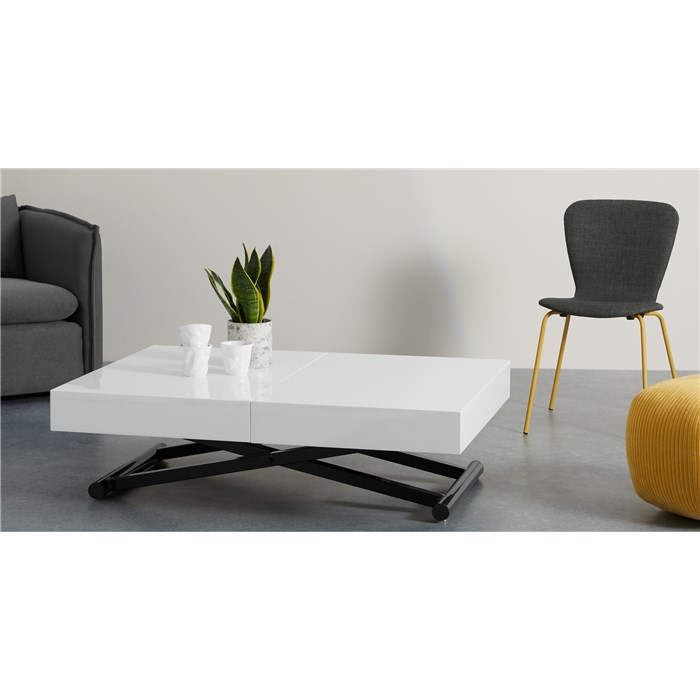 Rhys Dining Into Coffee Table, Expandable Coffee Table White