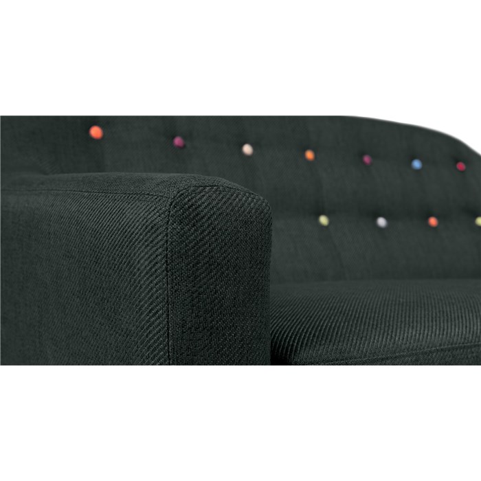 2 Seater Anthracite Grey with Rainbow Buttons