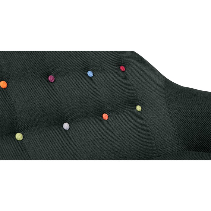 2 Seater Anthracite Grey with Rainbow Buttons