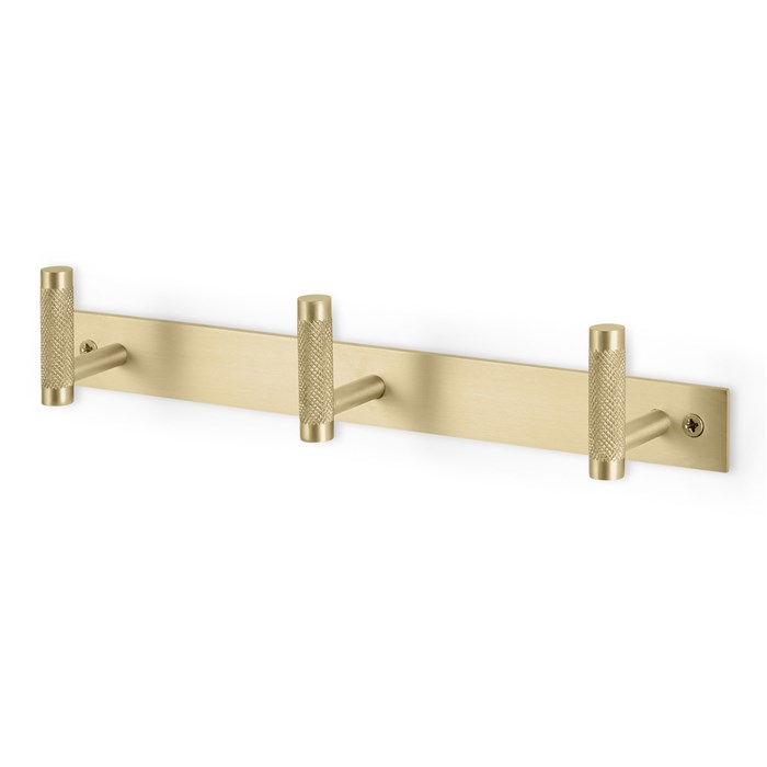 Jovi Knurled Solid Brass Wall Hooks Brushed brass - Hooks