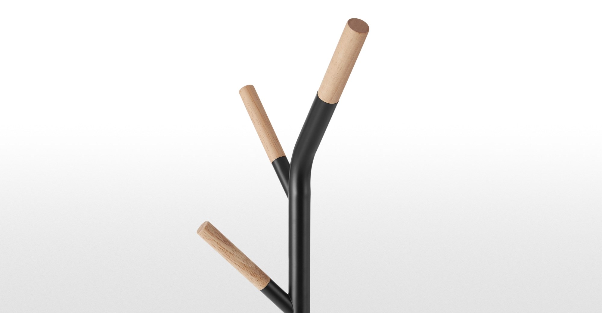 HULDRA Coat Stand Black Metal & Wood Shoe, coat & hat racks