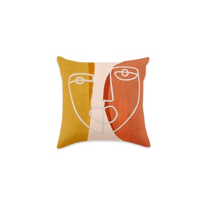 Salo Embroidered Face Cushion 45x45cm