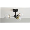 Black and Antique Brass and Light Smoked Glass